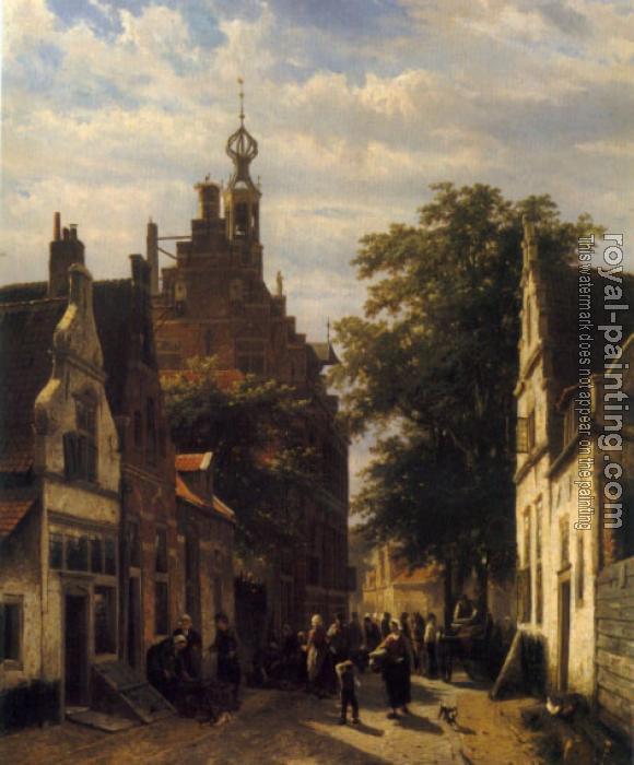 Cornelis Springer : Street Scene
